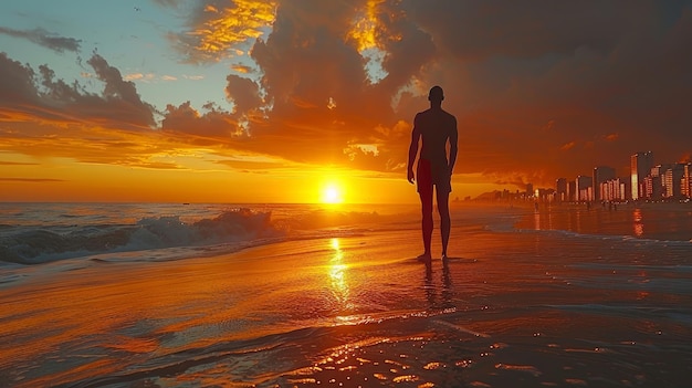 man on the beach in Rio