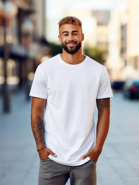 Man blank shirt mockup photograph