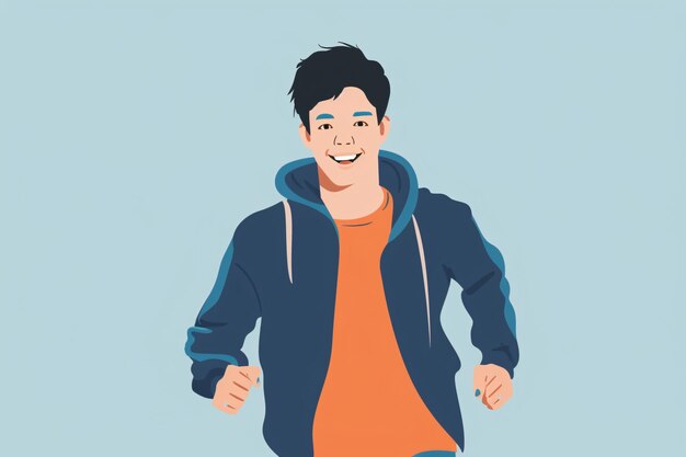 Photo a man in a blue jacket
