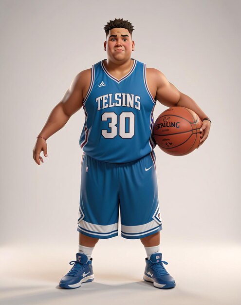 a man in a blue jersey holding a basketball ball