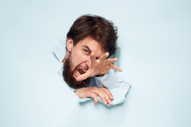 A man breaks through a wall of emotion at a job office official