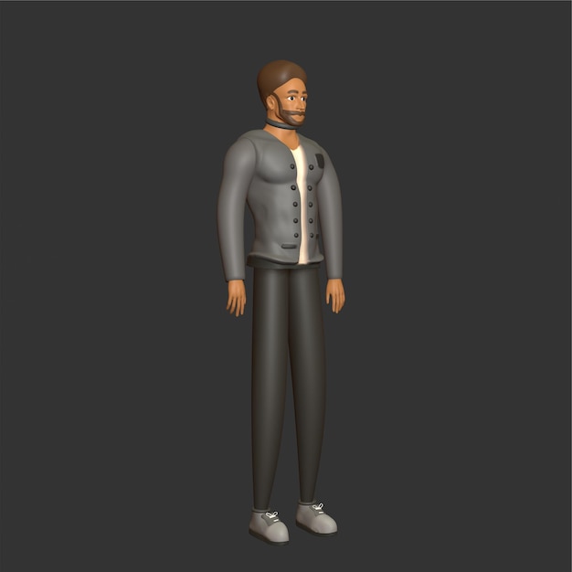 man business character with pose 3d design business man 3d character pose