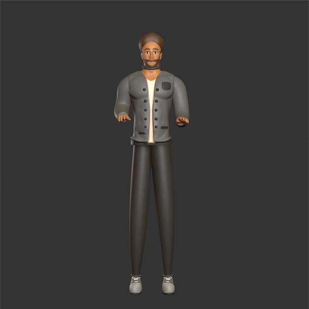 man business character with pose 3d design business man 3d character pose