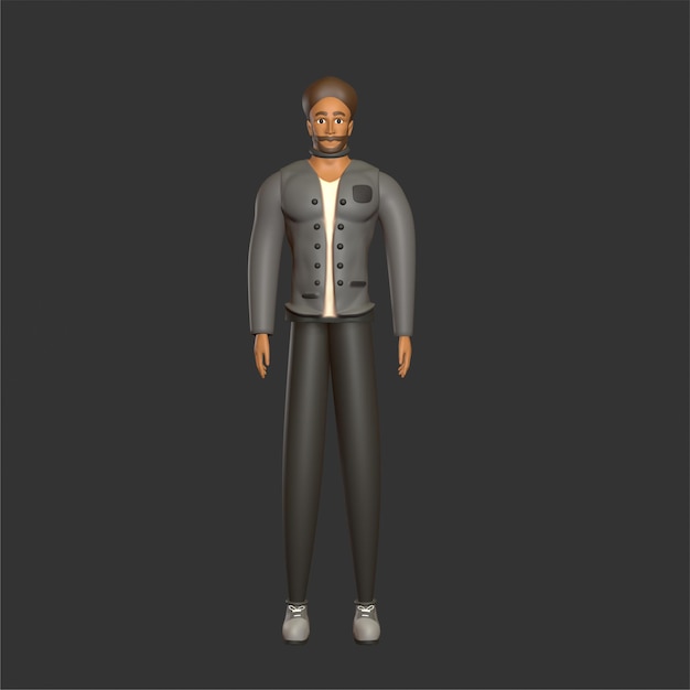 man business character with pose 3d design business man 3d character pose