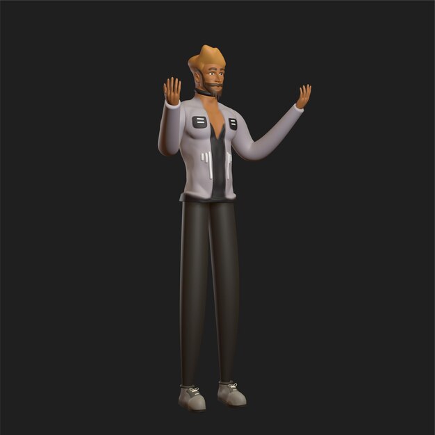 man business character with pose 3d design business man 3d character pose