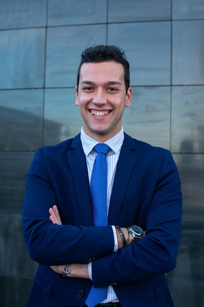 man in business suit smiling