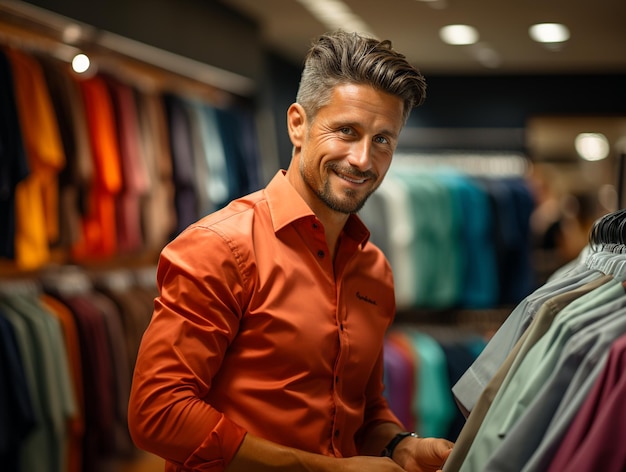 Man buying clothes