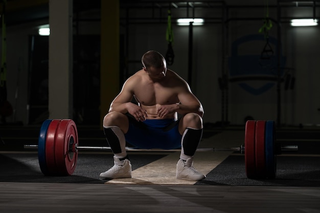 Man On Cable Machine Exercising Triceps