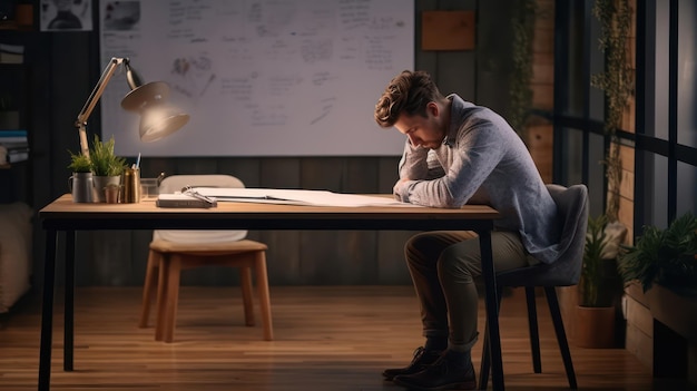 Man Captivated by the World of Writing