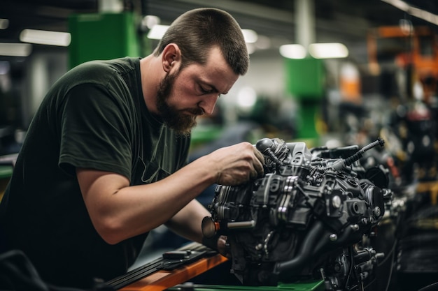 man at a car factory Generative AI