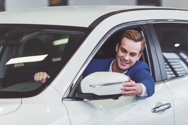 Man in car