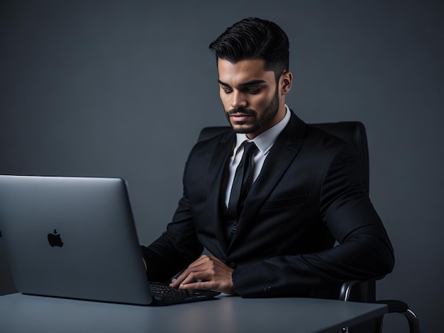 man caucasian computer hacking isolated studio on white backgroun