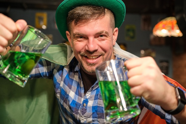 Man celebrating St. Patrick's Day