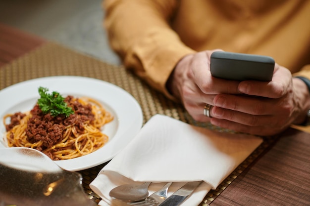 Man checking smartphone