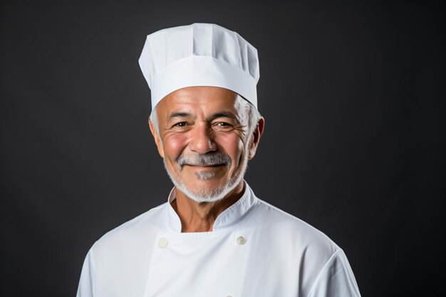 Photo a man in a chef's hat and white shirt