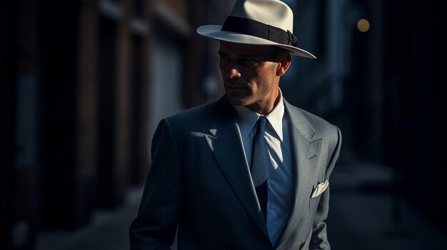 Man Cinematic photo with hat