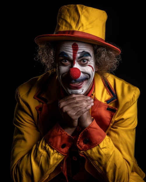 Foto un uomo vestito da clown in posa per la macchina fotografica