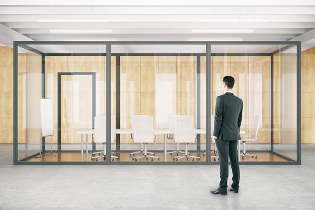 Man in conference room