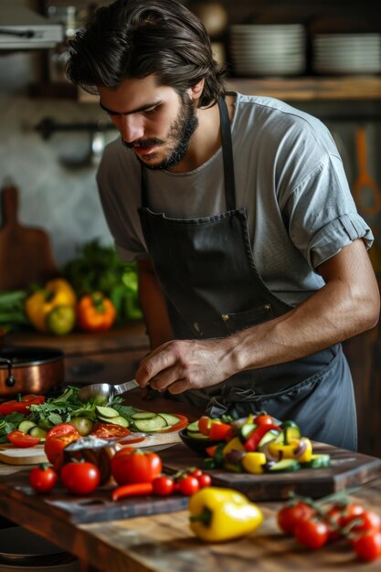 man cooking in the kitchen Generative AI