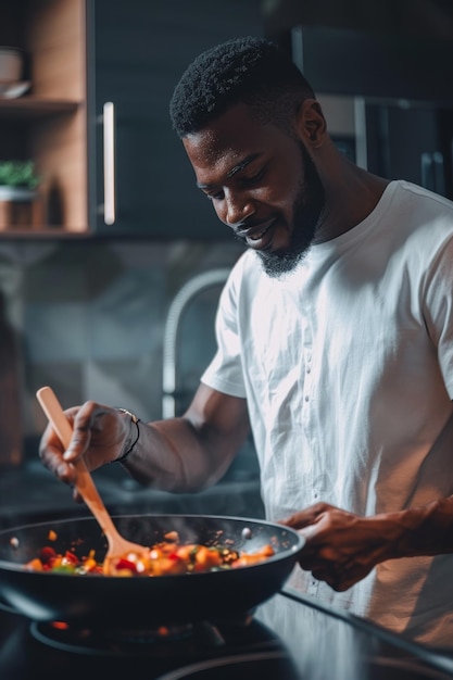 man cooking in the kitchen Generative AI