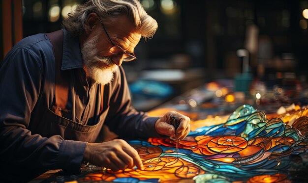 Man Creating Artwork