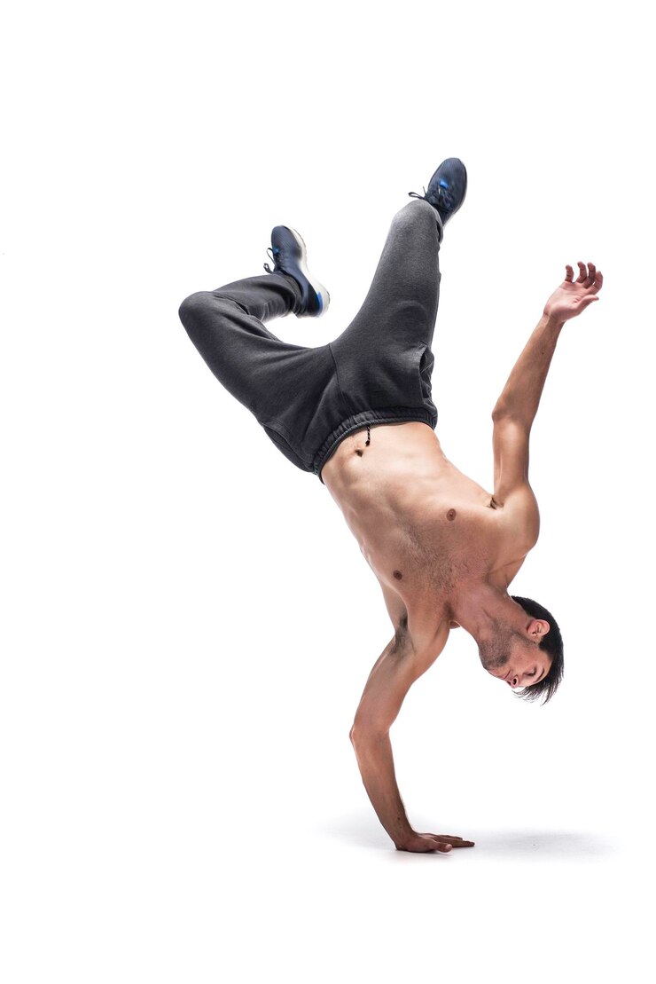 Photo man dancing street dance