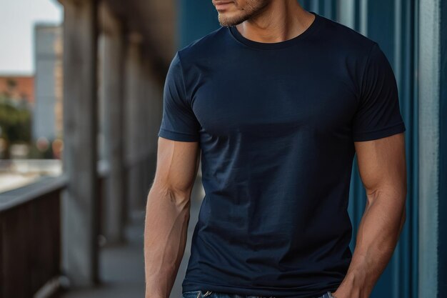 Man in Dark Blue TShirt