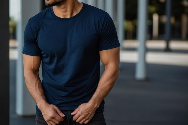 Photo man in dark blue tshirt