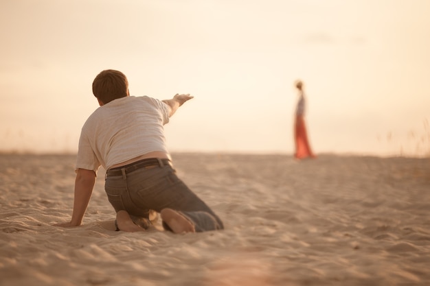 Man. Desert. Thirst. The girl was a Mirage. Sand. Heat. Sun. Suffering. Struggle. Resistance. Crisis. Drought.