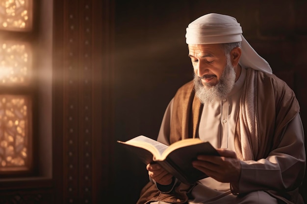 man die de koran bidt in de moskee