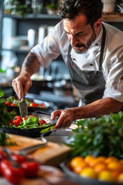 man die in de keuken kookt Generatieve AI