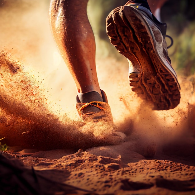 Man die in het bos loopt generatieve ai