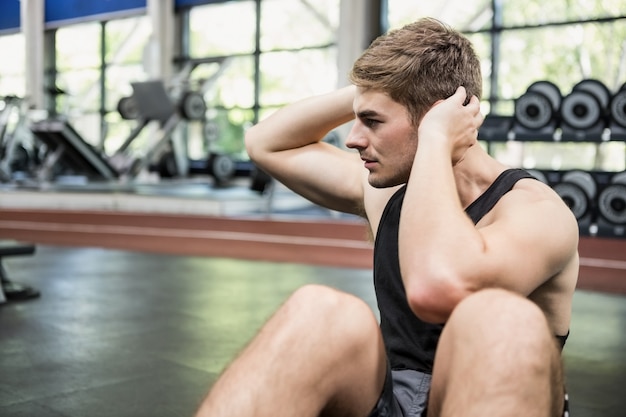 Man doing abdominal crunches