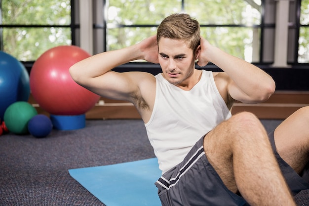 Man doing abdominal crunches