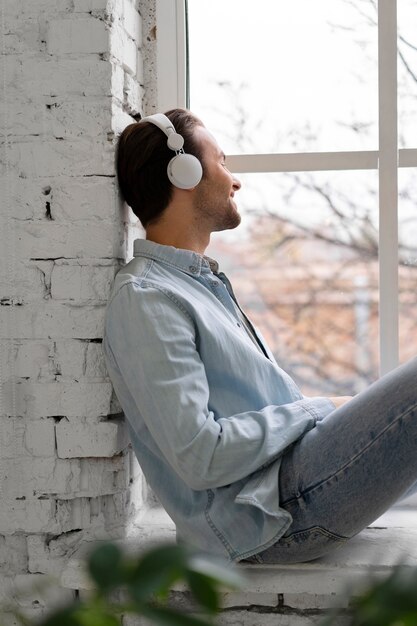 Man doing his self-care ritual