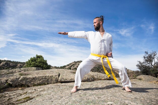 Sport Master Taekwondo Practice Karate Poses Instructor Wear Traditional  Uniform Stock Photo by ©JadeThaiCatwalk 486986214