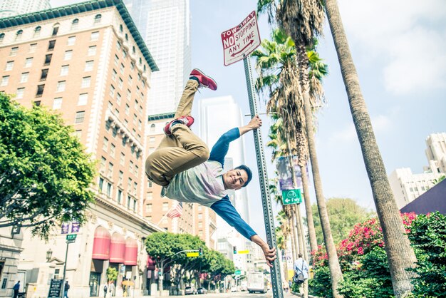 Man doing parkour