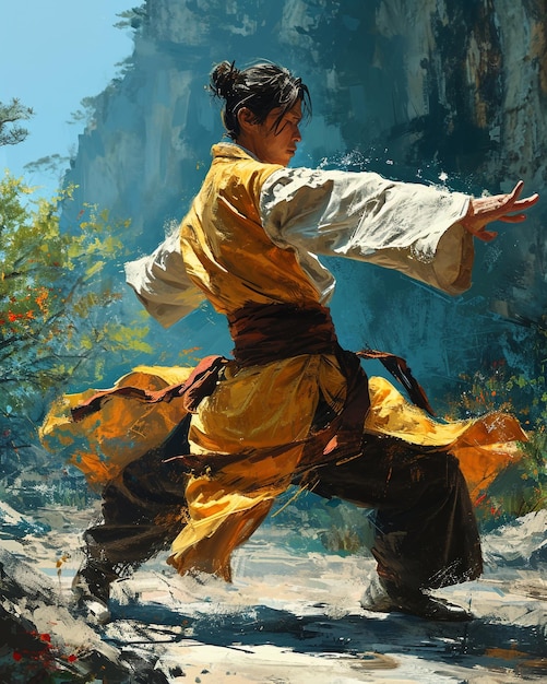 a man doing tai chi