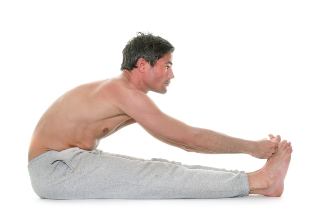 man doing yoga