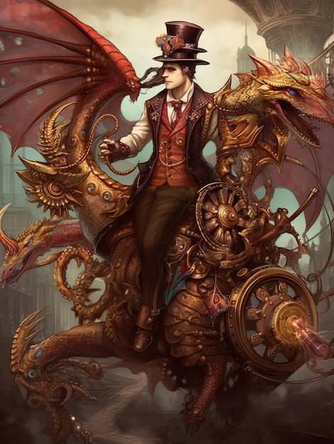 A man on a dragon