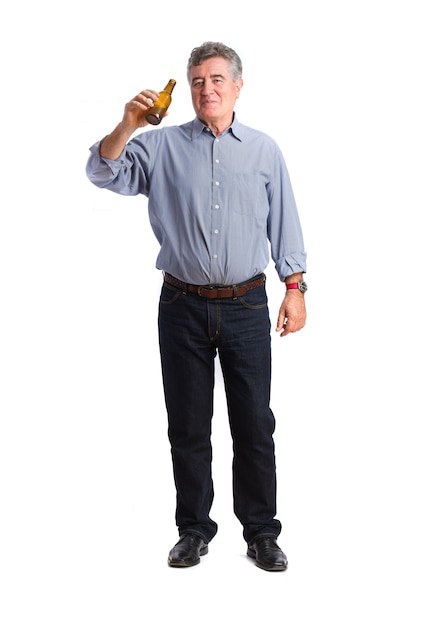 Man drinking a beer