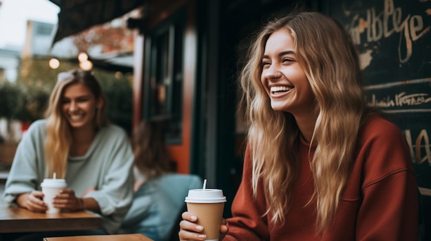 Foto uomo che beve vino nel parco d'autunno uomo e ragazza che bevono caffè la sera