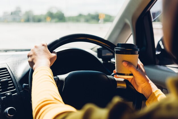 Man driving car