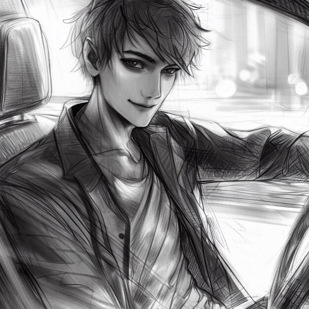 Man Driving Sketch