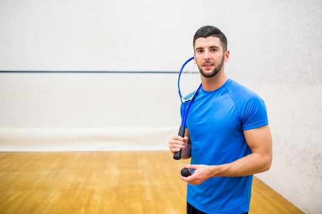 Man eager to play some squash