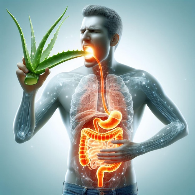 man eat aloe vera to reduce gastric burn