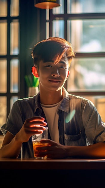 man eating delicious food