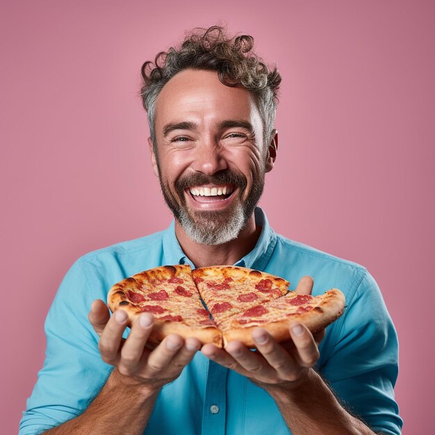 Photo man eating delicious food