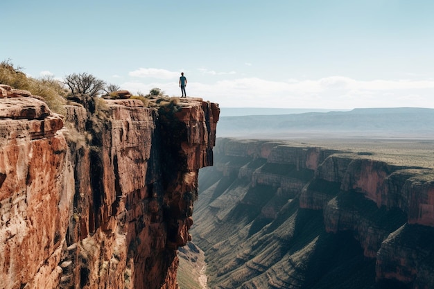 A man on the edge of a cliff in Arizona