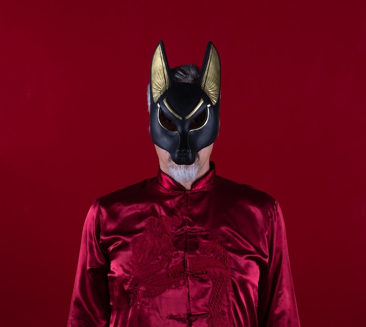 Photo エジプト犬マスクの男